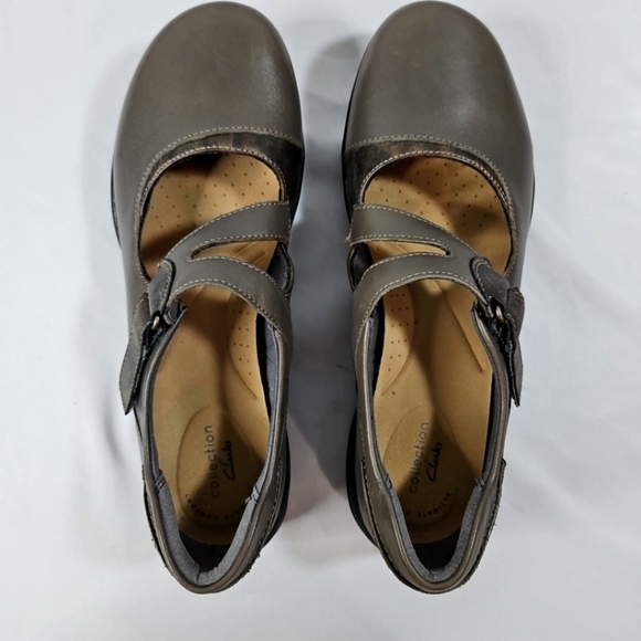 Collection by Clarks Roseville Jane Flats Womens Dark Grey Leather SZ 8.5M - Picture 6 of 7
